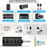 Bietrun UHF dobíjecí bezdrátový karaoke mikrofon 50M bezdrátový rádiový mikrofon 6,35 mm přijímač s Bluetooth dynamický kovový m